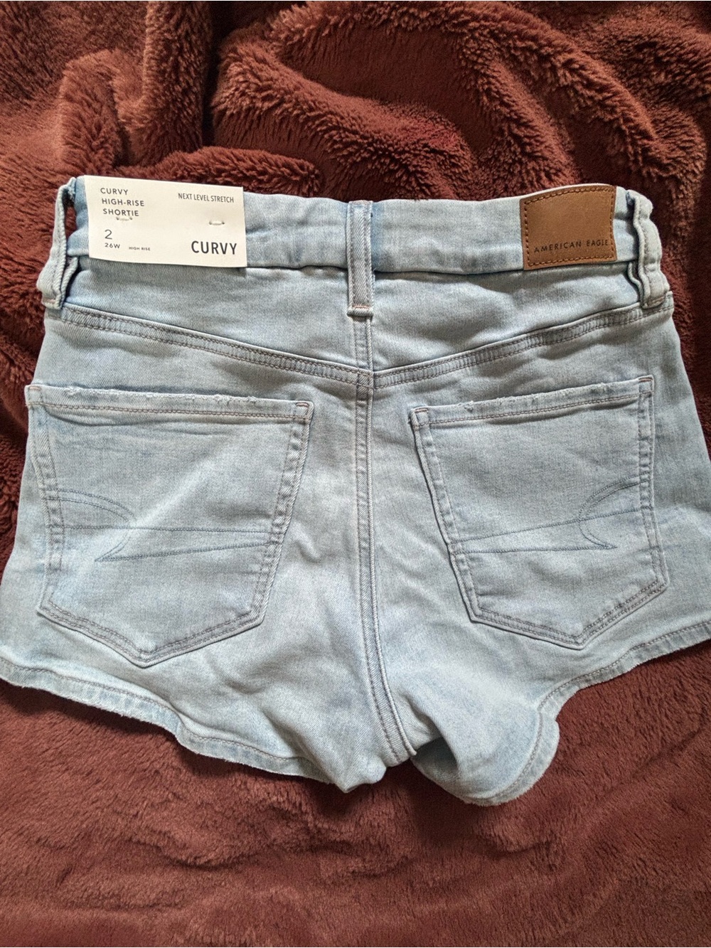 NWT-American Eagle CURVY HIGH-RISE SHORTIE  High Waist Women's Denim Shorts - Picture 3 of 7